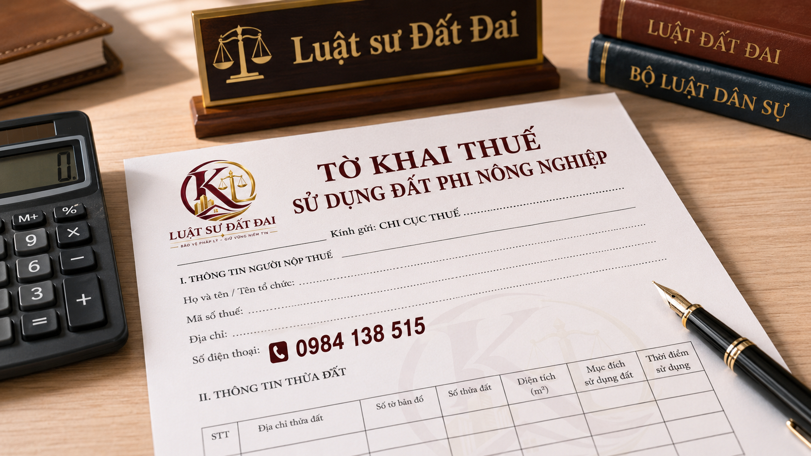 Tờ khai thuế sử dụng đất phi nông nghiệp