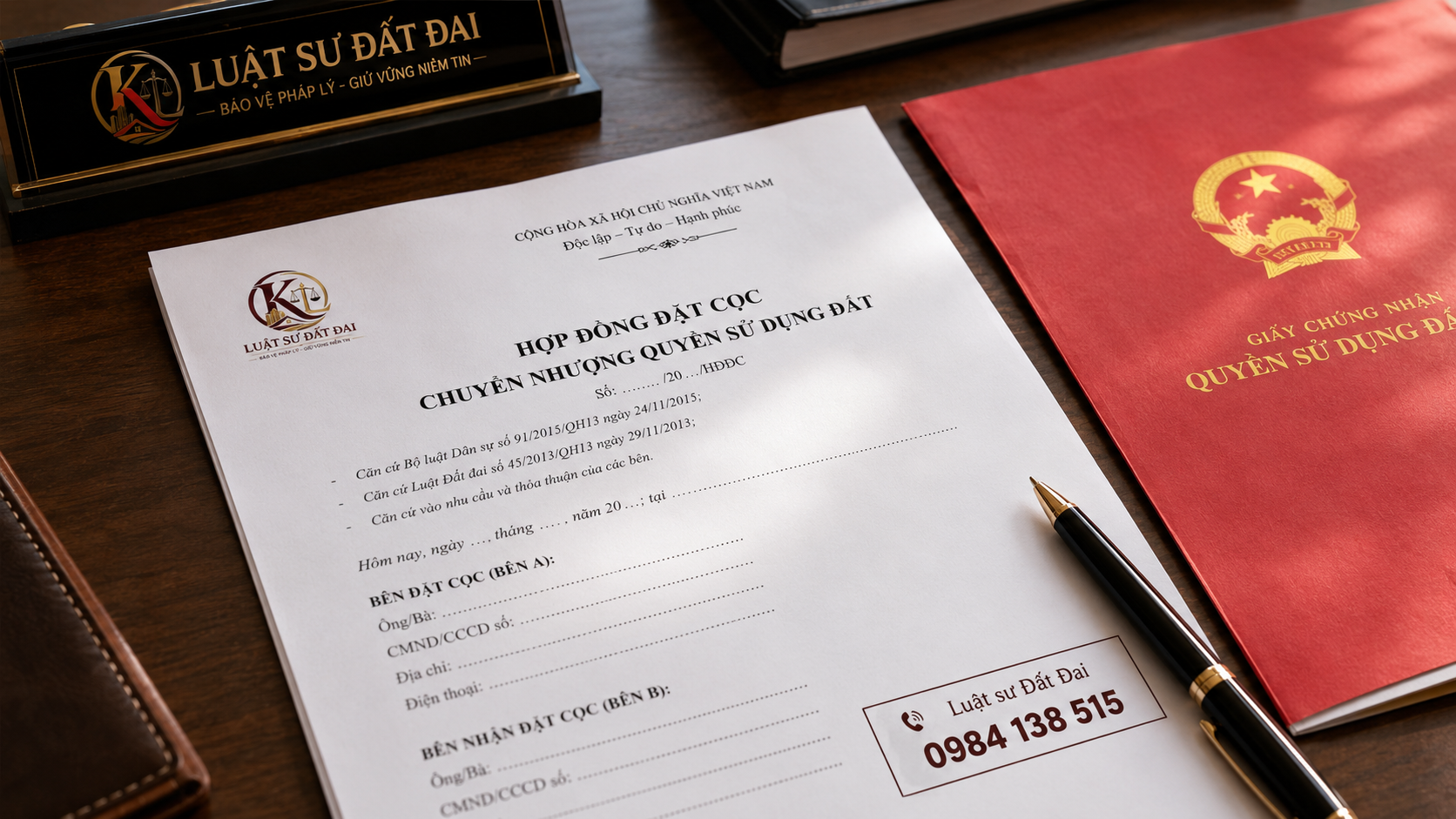 Mẫu hợp đồng đặt cọc đất