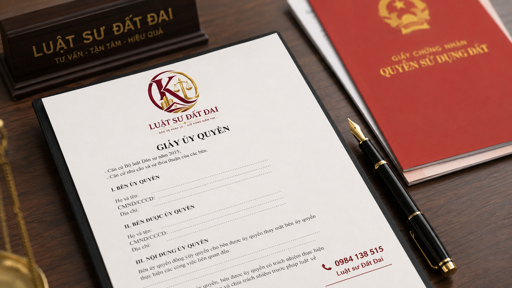Mẫu giấy ủy quyền sử dụng đất